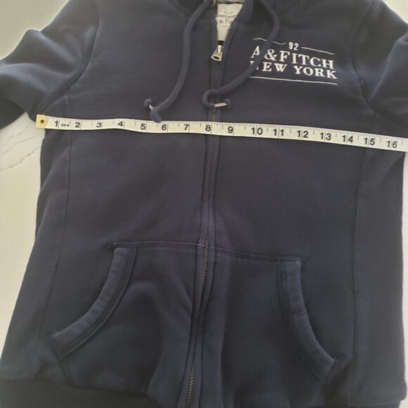 ABERCROMBIE Hoodie Fitch Navy Blue Logo  Women Hollister Size Zip Women'… - Picture 9 of 14